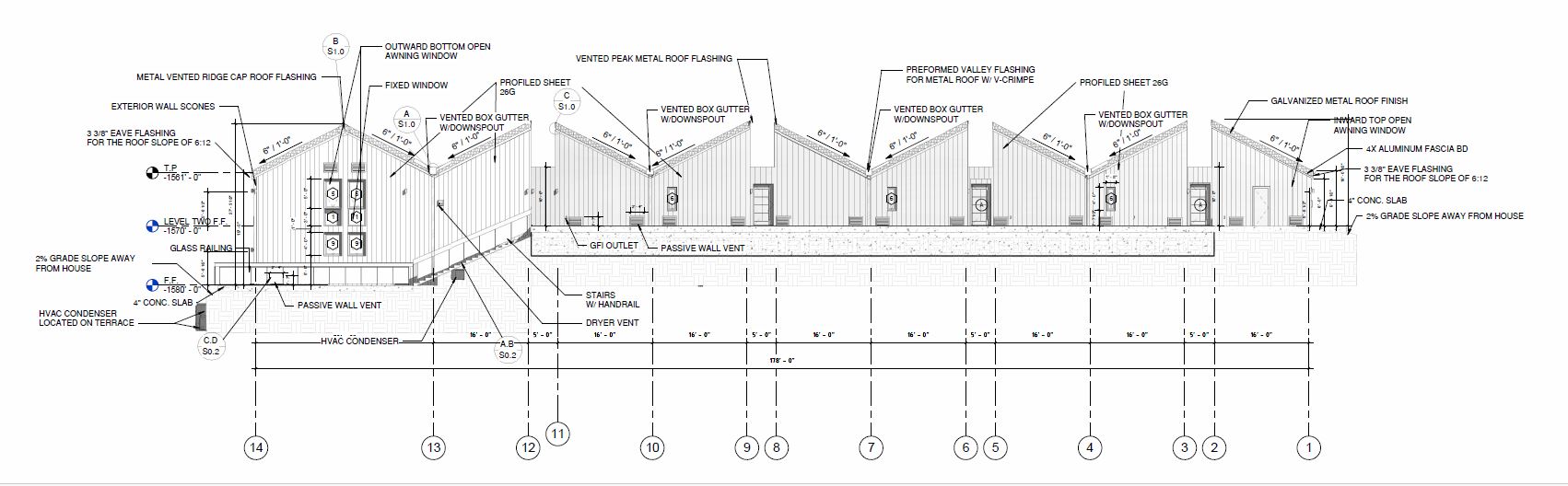 The Multi-Rooms Metal Building Project-Elevation