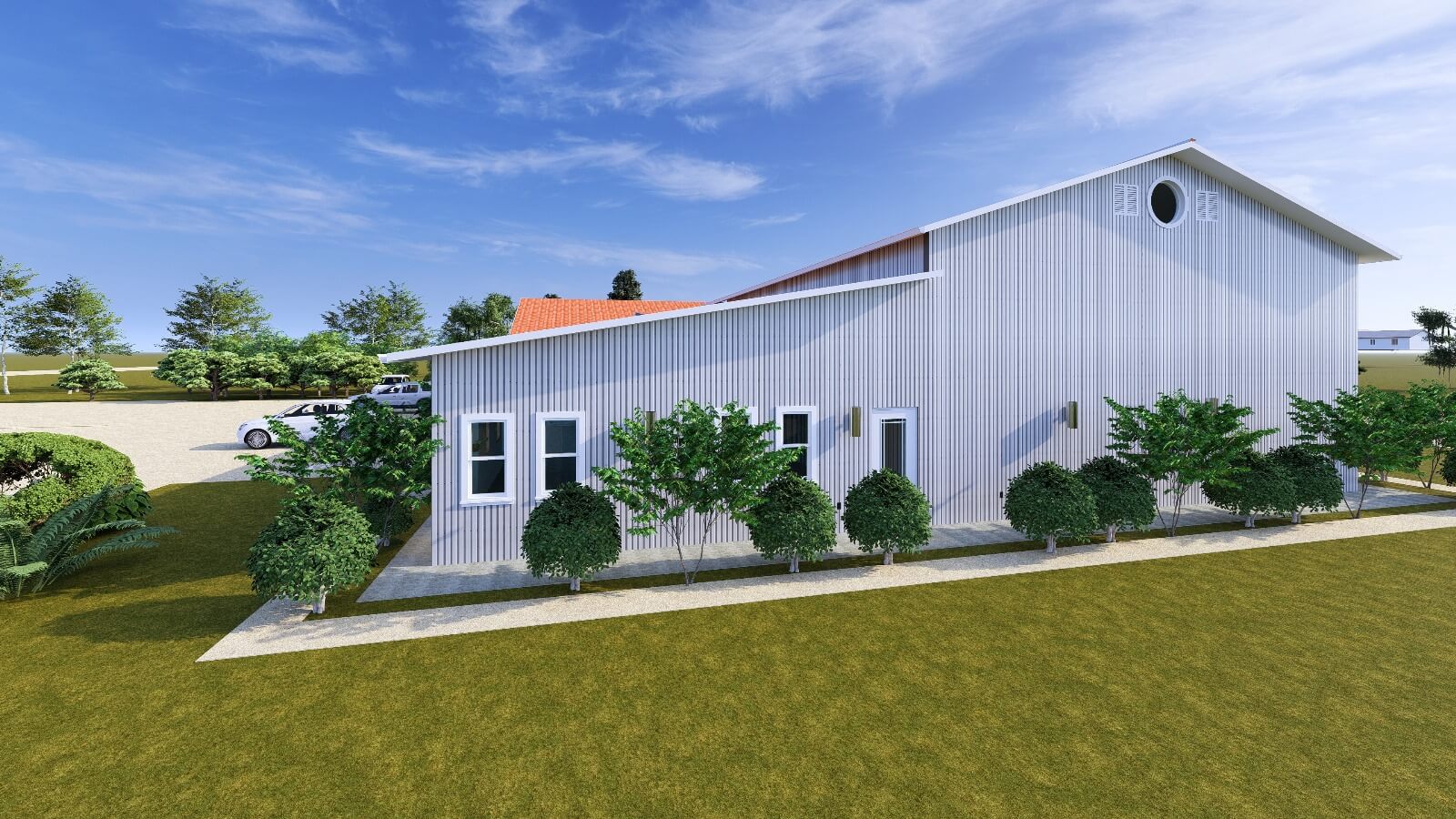 Different colors of the exterior finishes