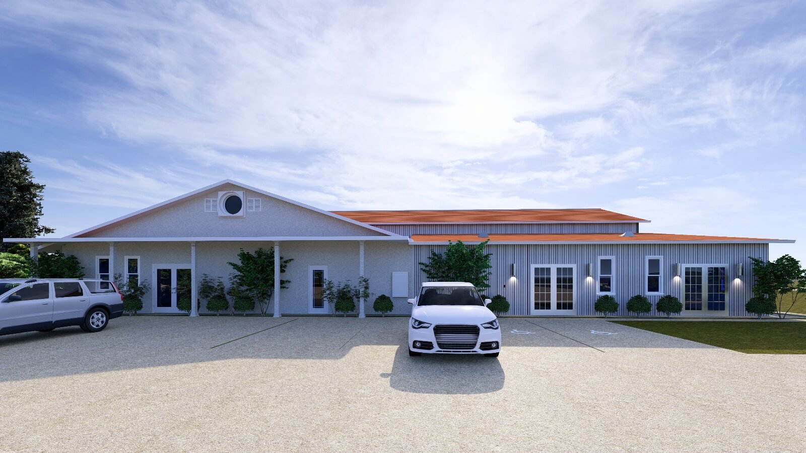 Different colors of the exterior finishes